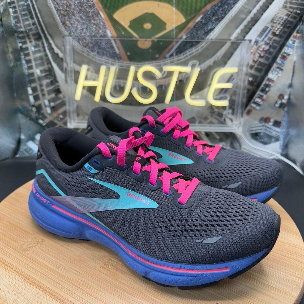 Brooks Ghost 15 Black/Blue/Aruba Women’s Size 6.5(B) Medium